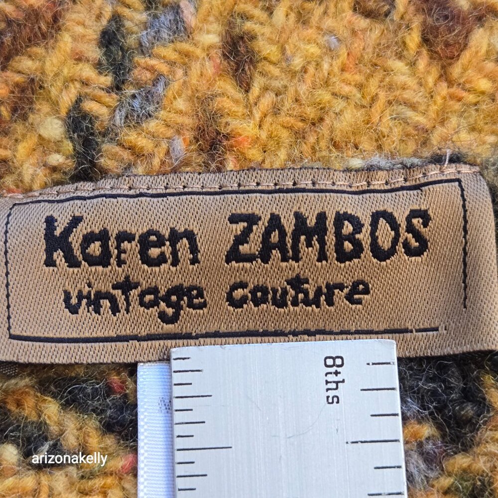 Karen Zambox Wool Tweed Plaid Vintage Culture - Picture 7 of 14